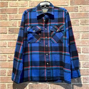 Vintage Backpacker Outdoors Blue Plaid Shirt Size Medium